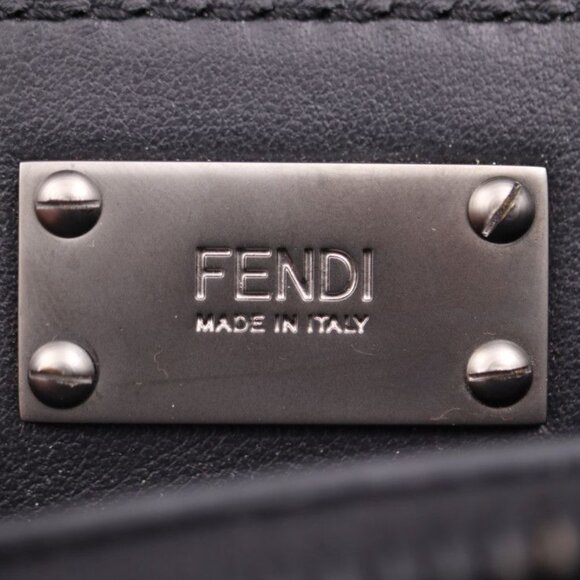 Fendi Peekaboo Fit Business Bag 7 Va406 Leather Black Silver Hardware Selleria - Picture 8 of 10